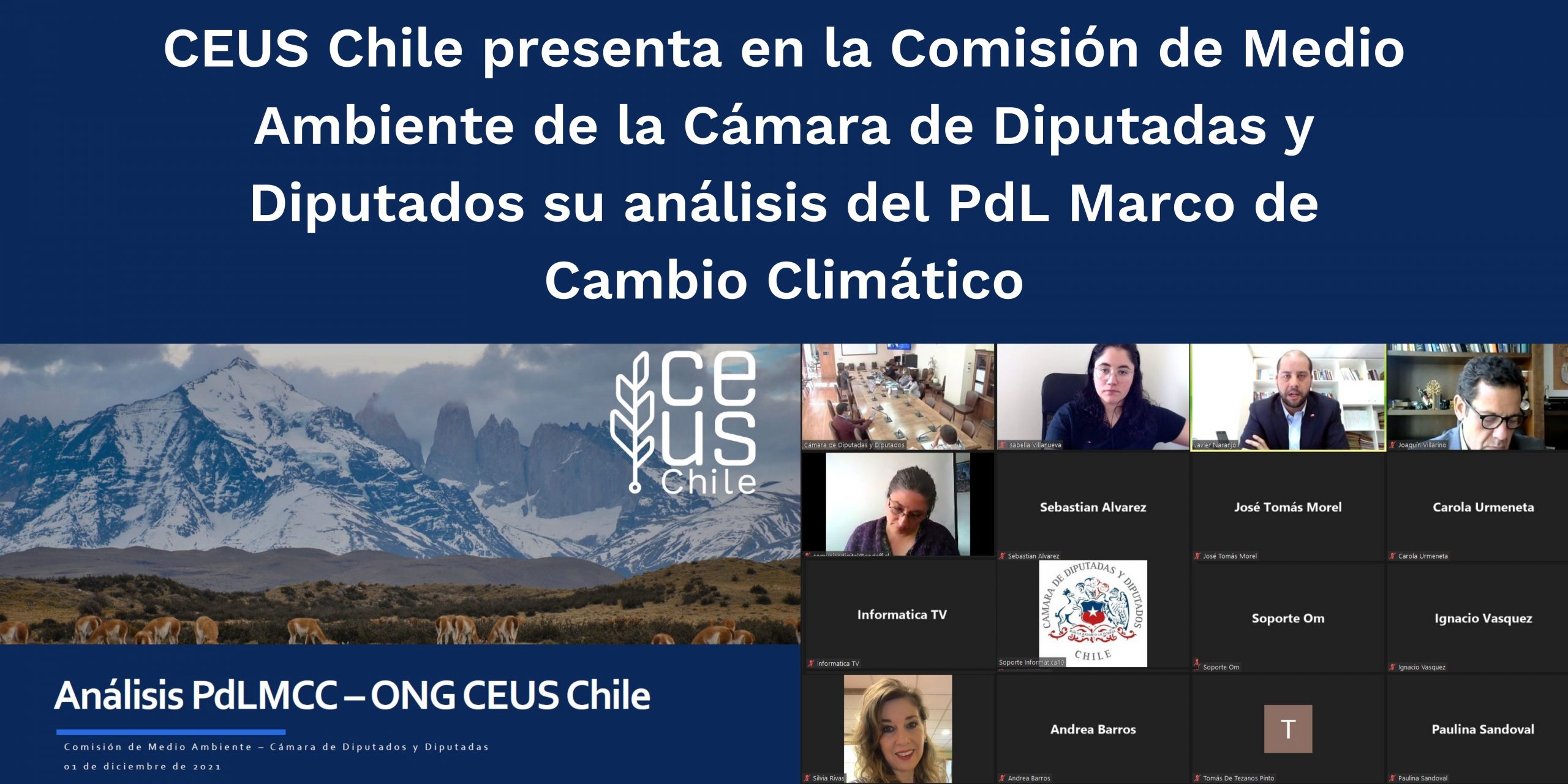 CEUS Chile presenta en Comisión de Medio Ambiente de la Cámara de Diputadas y Diputados